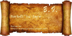 Barbély Imre névjegykártya