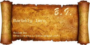 Barbély Imre névjegykártya