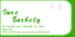 imre barbely business card